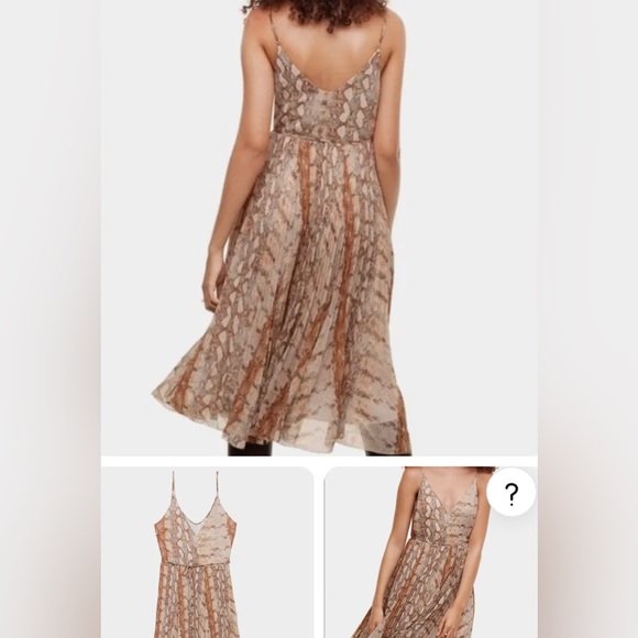 Aritzia Wilfred Beaune Pleated Dress Snakeskin Print - Picture 4 of 11